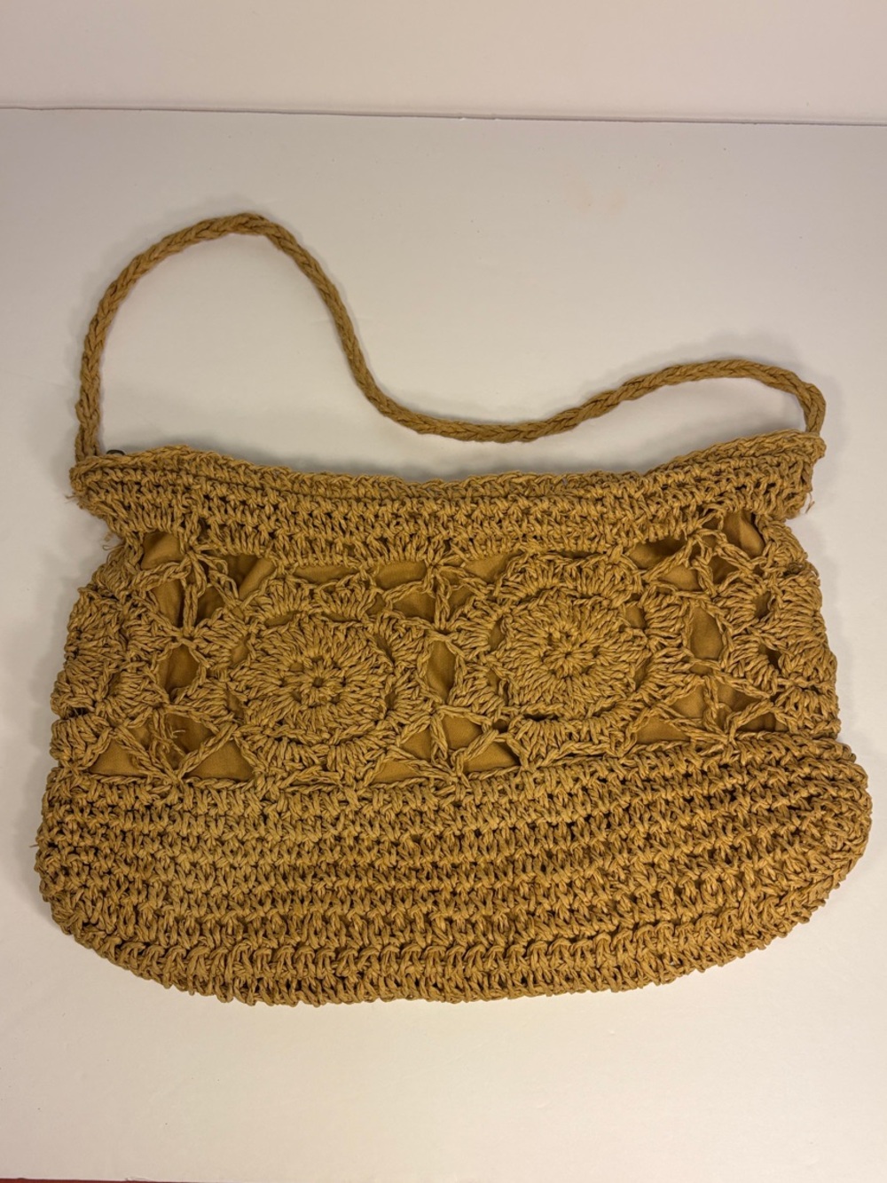 SHEIN Crochet Shoulder Bag in Mustard